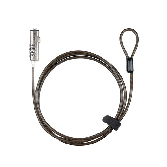 TooQ - Cable de Seguridad Tipo NANO con Combinación para Portátiles 1.5 metros  Gris Oscuro