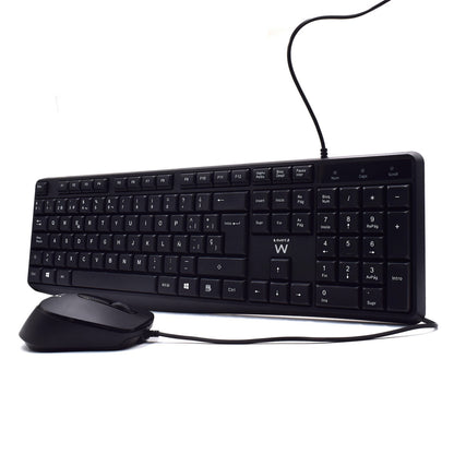 Ewent - EW3006 teclado Ratón incluido Oficina USB QWERTY Español Negro