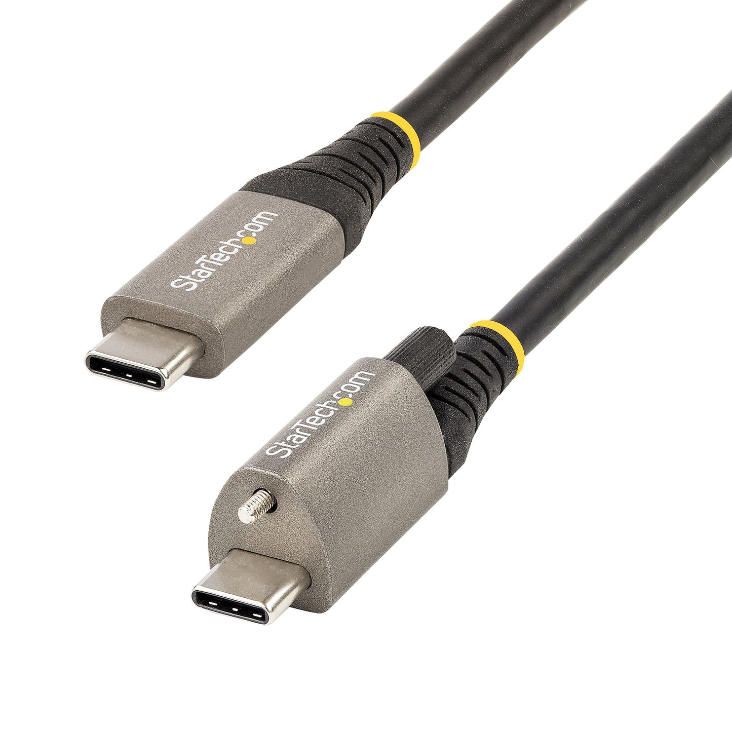 StarTech.com - Cable de 1m USB-C con Tornillo Superior de Fijación -10Gbps - Cable Tipo C USB 3.2 Gen 2 - con Carga por Entrega de Alimentación PD de 100W (5A)  Modo Alt de DP