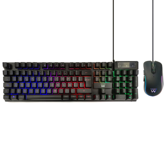 Ewent - PL3201 teclado Ratón incluido Juego USB QWERTY Español Negro