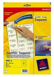 Avery - J8562-25 etiqueta de impresora Transparente