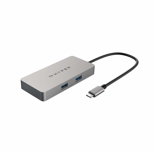 HYPER - HDMB2 hub de interfaz USB 3.2 Gen 1 (3.1 Gen 1) Type-C 5000 Mbit/s Acero inoxidable