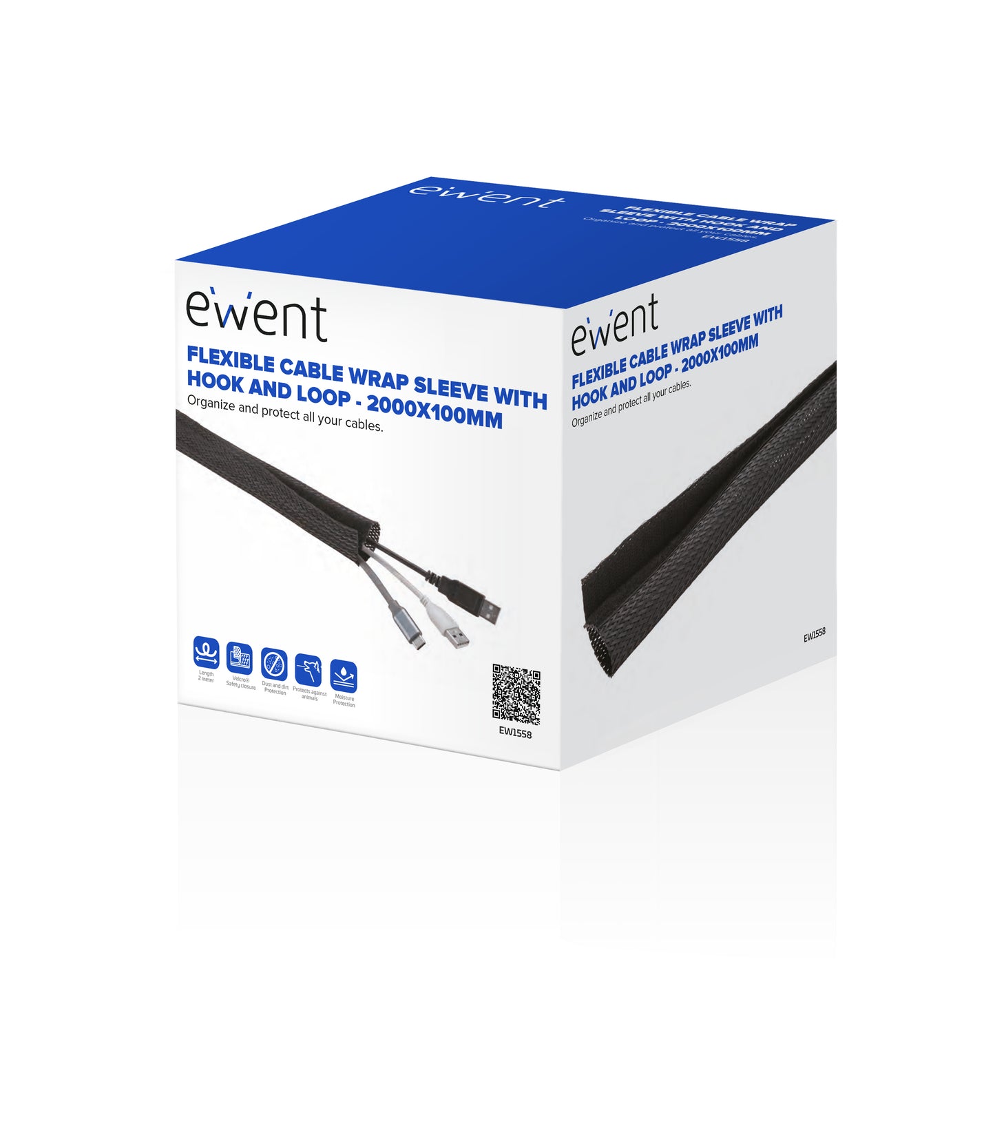 Ewent - EW1558 organizador de cables Universal Pasacables Negro 1 pieza(s)