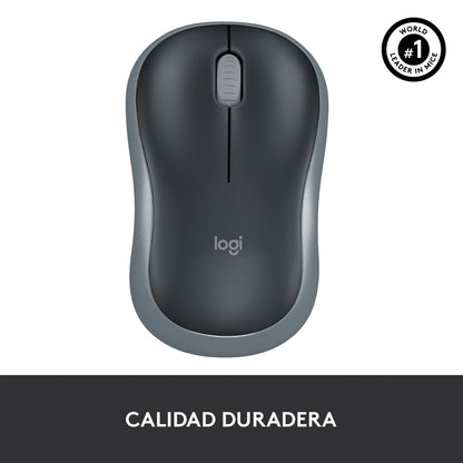 Logitech - M185 ratón Oficina Ambidextro RF inalámbrico Óptico 1000 DPI