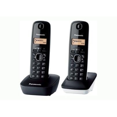 Panasonic - KX-TG1612 Teléfono DECT Negro Identificador de llamadas