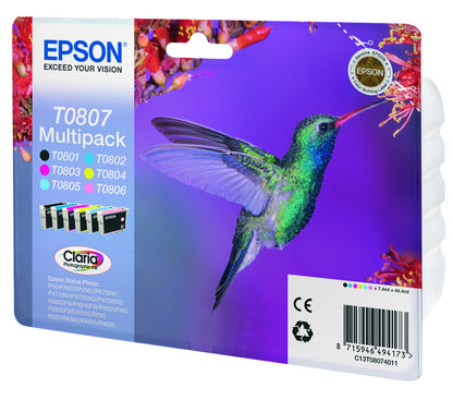 Epson Hummingbird Multipack T0807 6 colores (etiqueta RF)