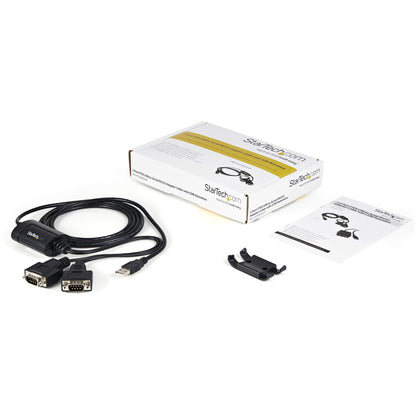 StarTech.com - Cable 1 8m USB a 2 Puertos Serie Serial RS232 DB9 Retención del Puerto de Asignación COM