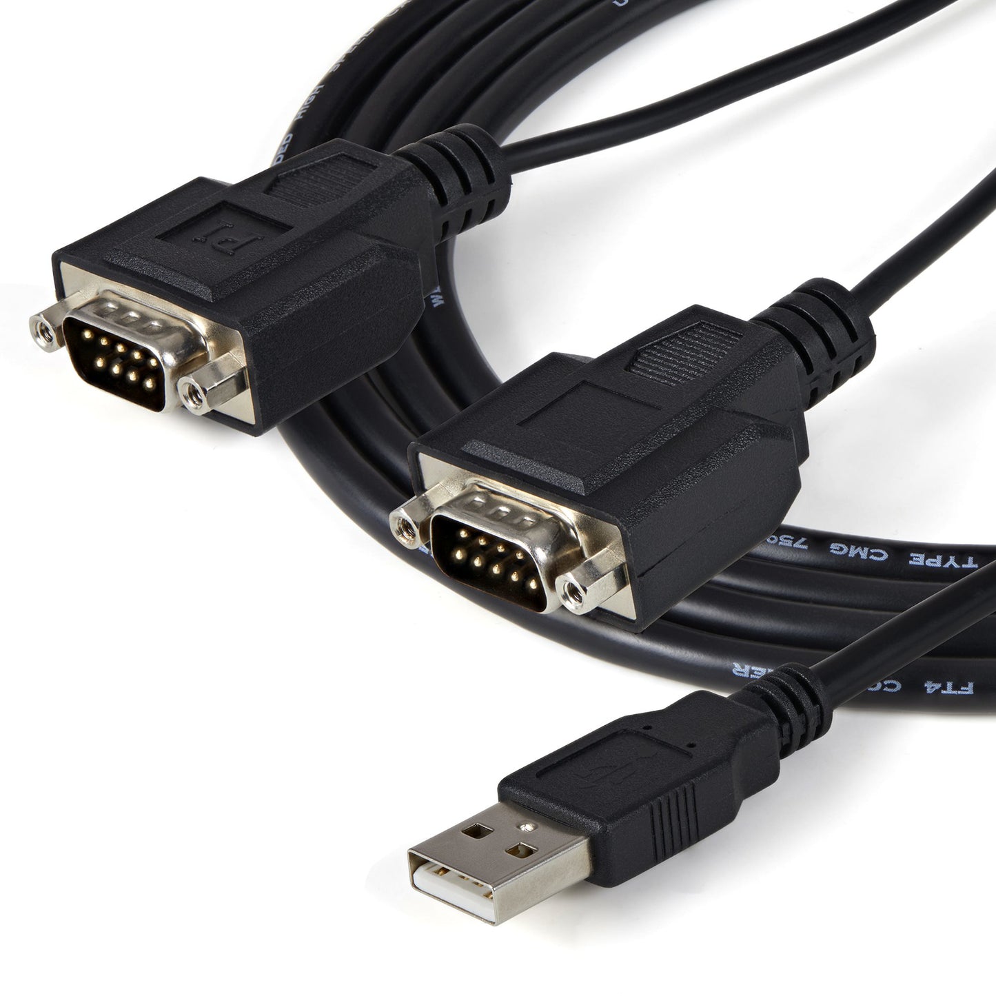 StarTech.com - Cable 1 8m USB a 2 Puertos Serie Serial RS232 DB9 Retención del Puerto de Asignación COM