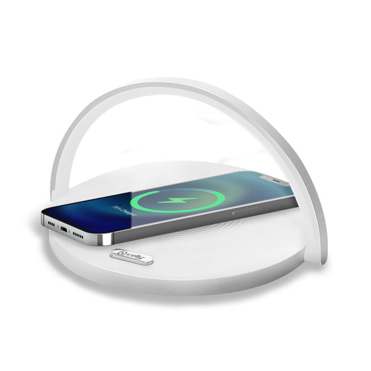 Celly - WLLIGHTCIRCLEWH cargador de dispositivo móvil Cámara digital  Mando para videojuegos  Auriculares  Teléfono móvil  Batería portátil  Smartphone  Reloj inteligente  Tableta  Ver  Wearables Blanco Corriente alterna Cargador inalámbrico Interior