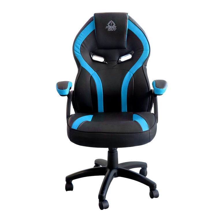 KeepOut - XS200 Silla para videojuegos universal Asiento acolchado Negro  Azul