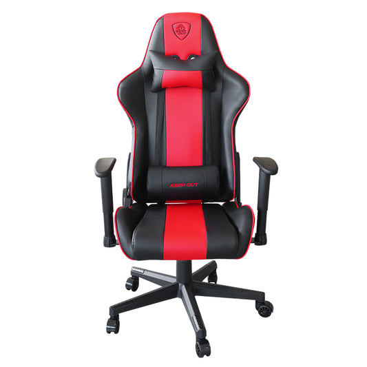 KeepOut - XSPRO-RACING Silla para videojuegos universal Asiento acolchado Negro  Rojo