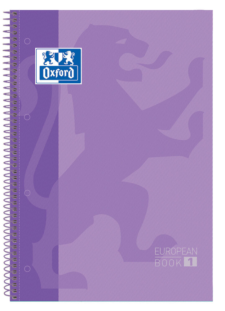 Oxford - Europeanbook 1 cuaderno y block A4 80 hojas Púrpura 100430201 Pack 5 Unid