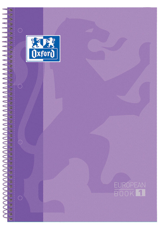 Oxford - Europeanbook 1 cuaderno y block A4 80 hojas Púrpura 100430201 Pack 5 Unid