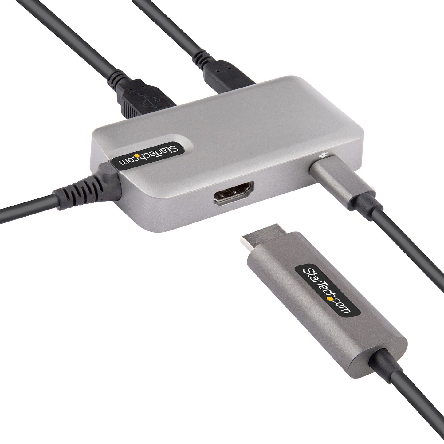 StarTech.com - Adaptador Multipuertos USB C - USB-C a HDMI 2.0 4K 60Hz  PD con Paso de 100W - Hub USB de 3 Puertos de 10Gbps - Mini Docking Station USB Tipo C Portátil - Cable de 25cm