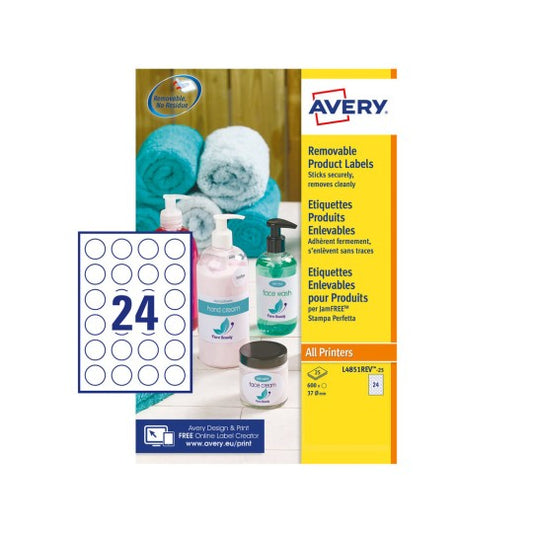 Avery - L4851REV-25 papel para impresora de inyección de tinta A4 (210x297 mm) 25 hojas Blanco