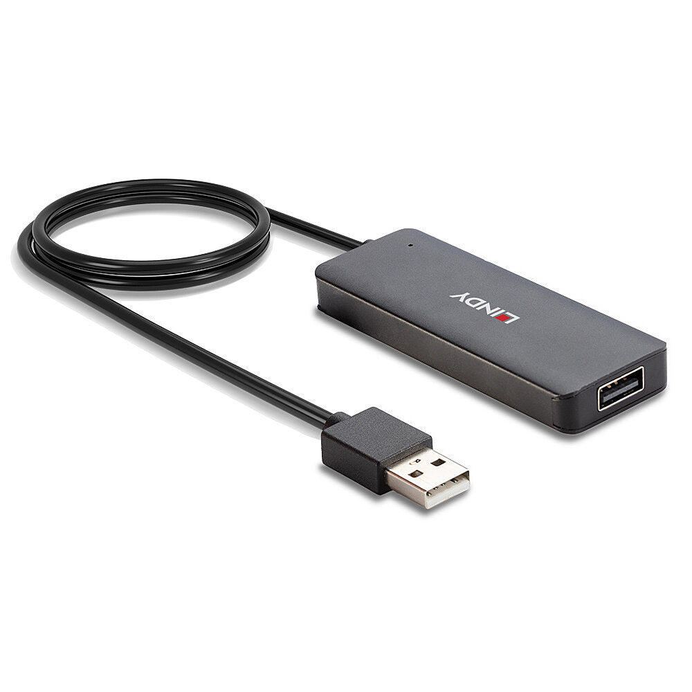 Lindy - 42986 hub de interfaz USB 2.0 480 Mbit/s Negro