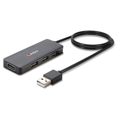 Lindy - 42986 hub de interfaz USB 2.0 480 Mbit/s Negro