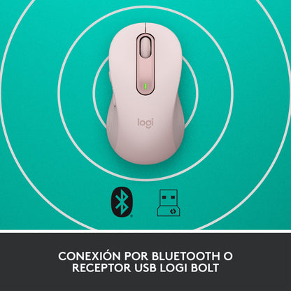 Logitech - Signature M650 ratón Oficina mano derecha RF Wireless + Bluetooth Óptico 4000 DPI