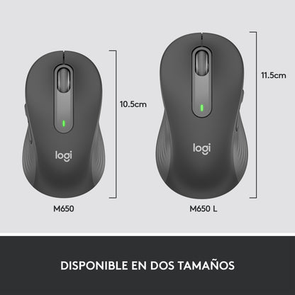 Logitech - Signature M650 ratón Oficina mano derecha RF Wireless + Bluetooth Óptico 4000 DPI