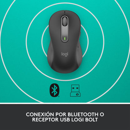 Logitech - Signature M650 ratón Oficina Izquierda RF Wireless + Bluetooth Óptico 4000 DPI