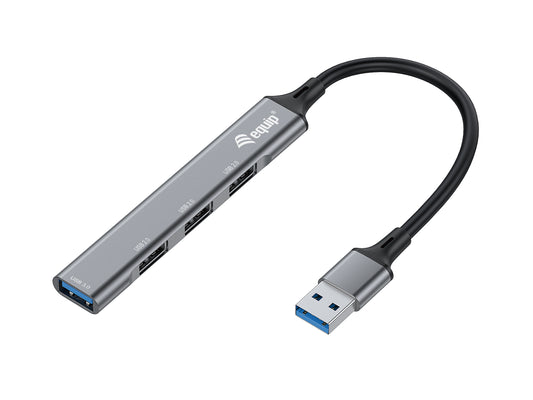 Equip - 128960 hub de interfaz USB 3.2 Gen 1 (3.1 Gen 1) Type-A 5000 Mbit/s Negro  Gris