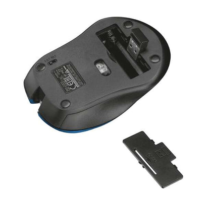 Trust Mydo Raton Inalambrico Silencioso USB 1800dpi - 3 Botones Silenciosos - Uso Ambidiestro - Color Azul/Negro 1 pieza(s)