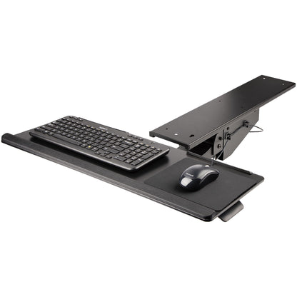 StarTech.com - Bandeja para Teclado y Ratón para Debajo del Escritorio - de 30cm x 78cm - de Altura Ajustable - Soporte Ergonómico para Teclado y Mouse con Soporte para las Muñecas - Giro e Inclinación