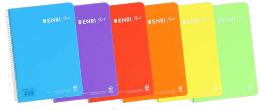 ENRI - Plus cuaderno y block 80 hojas Colores surtidos 400133610 Pack 5 Unid