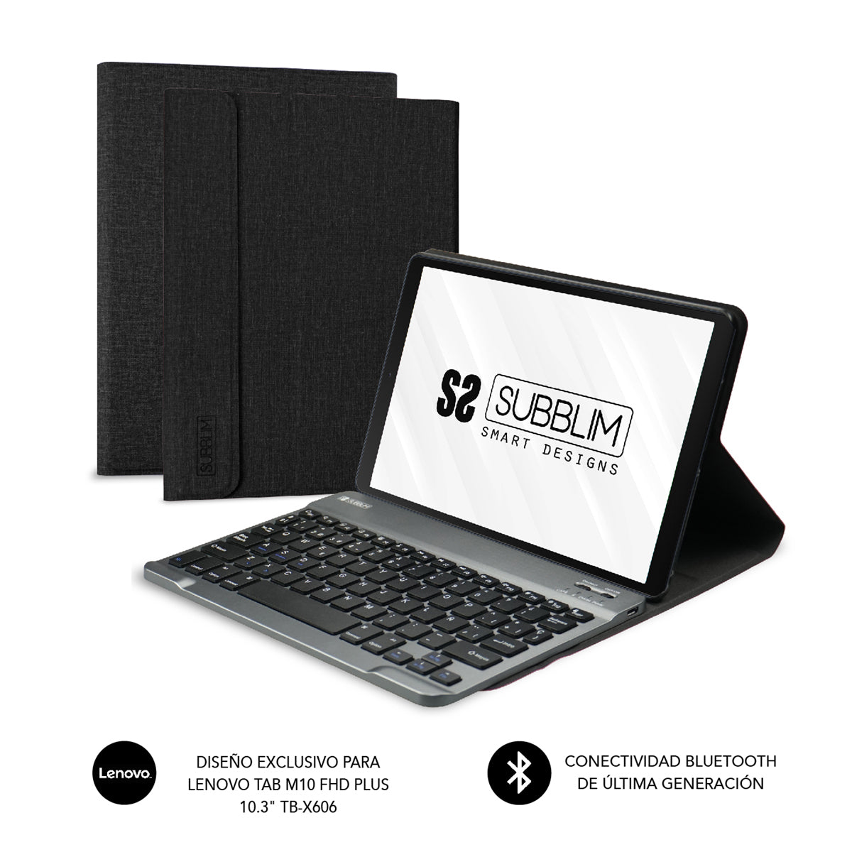 SUBBLIM - Funda con Teclado KeyTab Pro BT Lenovo Tab M10 FHD Plus de 10.3" TB-X606