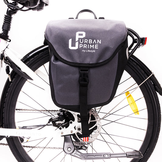 Urban Prime - UP-BAG-EBK bolsa para bicicletas y cesta Parte trasera Maleta de transporte para bicicleta Tela Negro