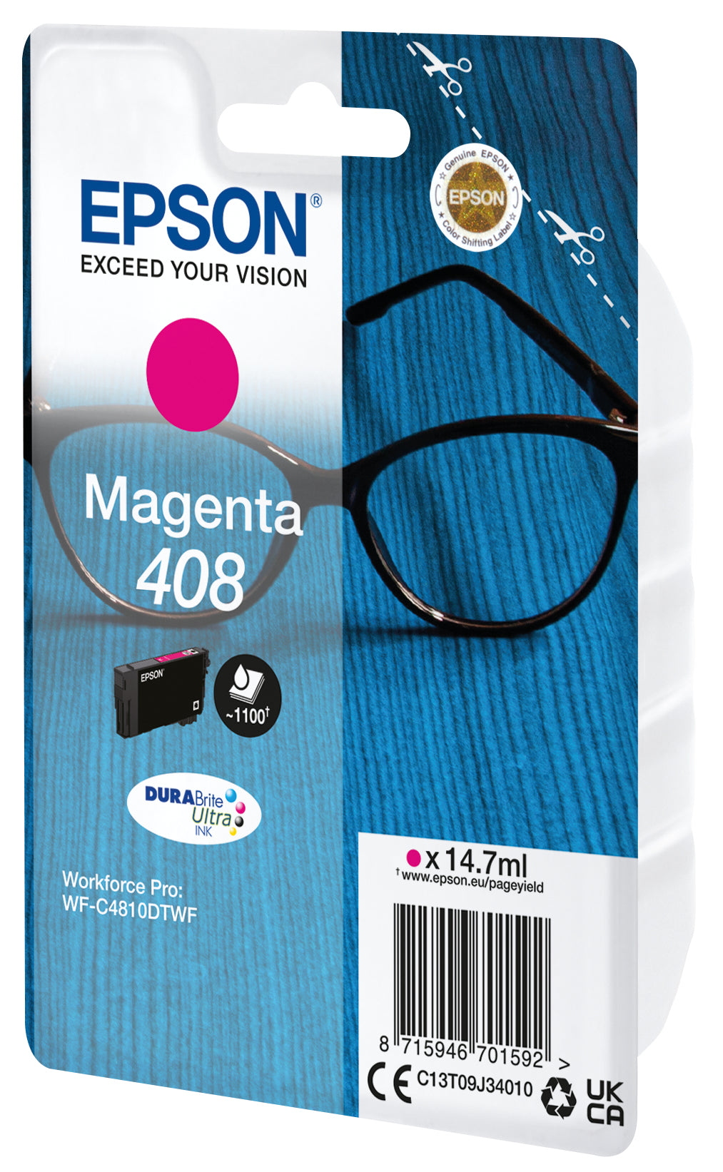 Epson Singlepack Magenta 408 DURABrite Ultra Ink