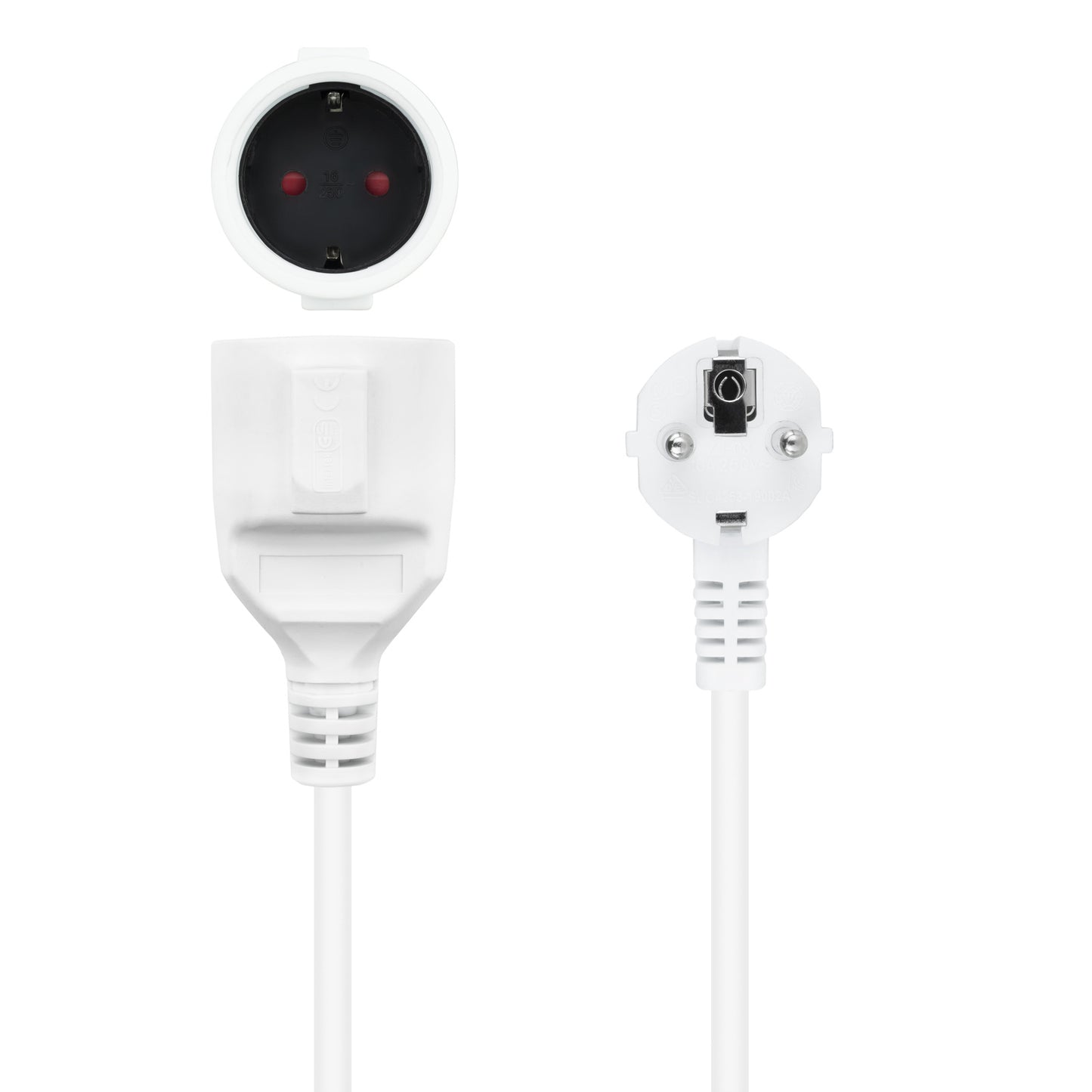 Nanocable - Cable de Alimentación Alargador  Blanco  5 m