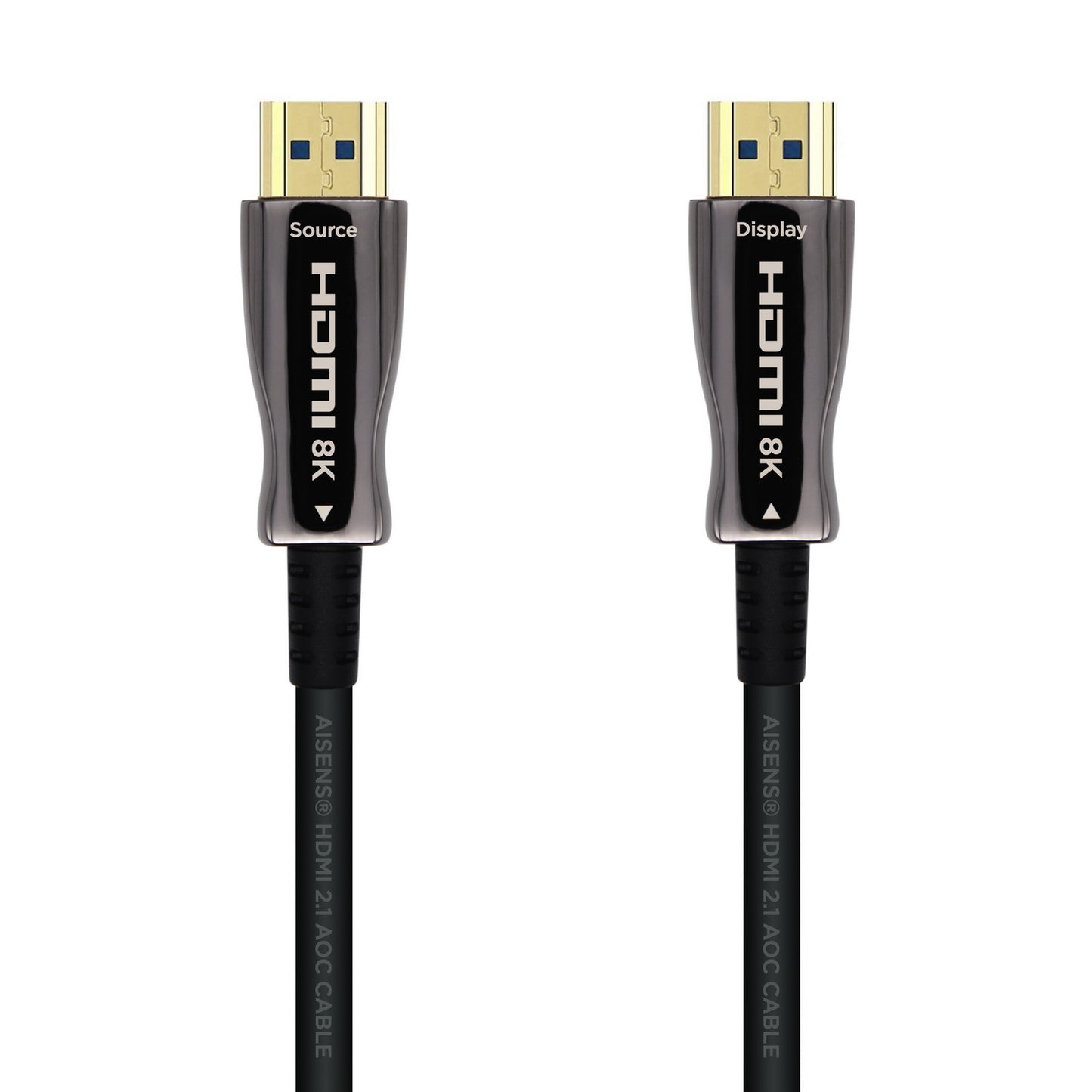 AISENS - Cable HDMI V2.1 AOC Ultra Alta Velocidad / HEC 8k@60Hz 4k@120Hz 4:4:4 48Gbps  A/M-A/M  Negro  100m