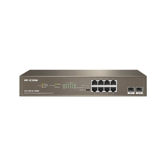 IP-COM Networks - G1110P-8-150W switch Gigabit Ethernet (10/100/1000) Energía sobre Ethernet (PoE) 1U Gris