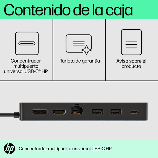 HP - Concentrador multipuerto universal USB-C