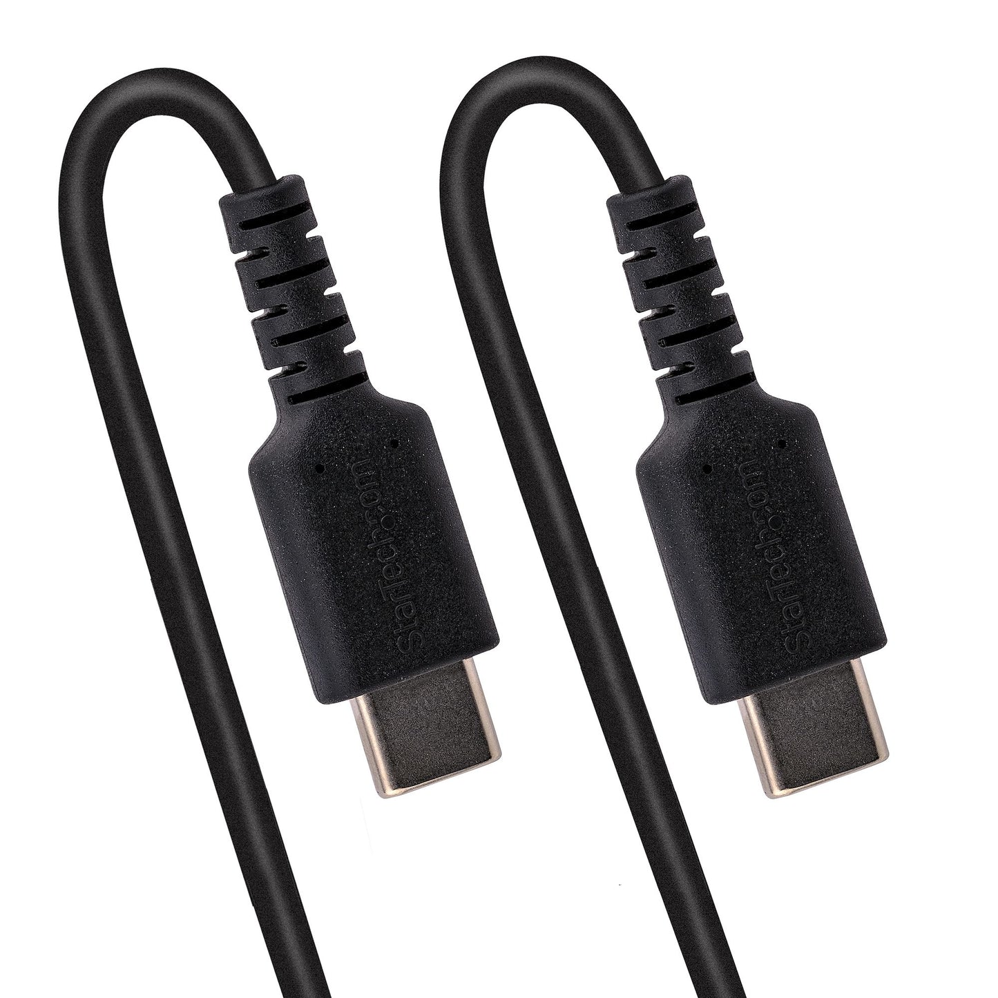 StarTech.com - Cable de 1m de Carga USB C a USB C  Cable USB Tipo C Rizado de Carga Rápida y Servicio Pesado  Cable USB 2.0 USBC  de Fibra de Aramida Resistente  Negro