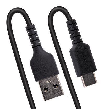 StarTech.com - Cable de 1m de Carga USB A a USB C  Cable USB Tipo C Rizado de Carga Rápida y Servicio Pesado  Cable USB 2.0 A a USBC  de Fibra de Aramida Resistente  Negro