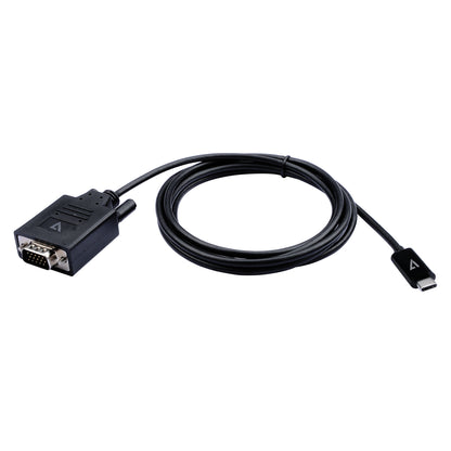 V7 - V7UCVGA-2M adaptador de cable de vídeo VGA (D-Sub) USB Tipo C Negro