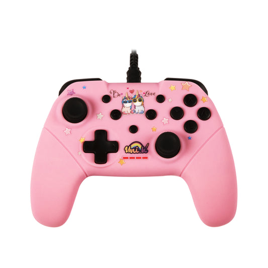 Konix - KX UNIK SWITCH/PC PAD BE LOVE Rosa USB Gamepad Analógico/Digital Nintendo Switch  PC