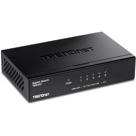 Trendnet - TEG-S51 switch No administrado Gigabit Ethernet (10/100/1000) Negro