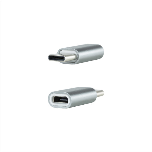 Nanocable - Adaptador USB-C a Micro USB  USB-C/M-Micro B/H  Aluminio  Gris