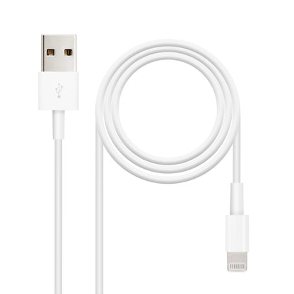 Nanocable - Cable Lightning a USB-A  Lightning/M -USB A/M  Blanco  50 cm