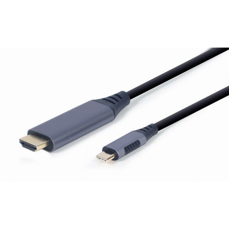 Gembird - CC-USB3C-HDMI-01-6 adaptador de cable de vídeo 1 8 m USB Tipo C HDMI tipo A (Estándar) Negro  Gris