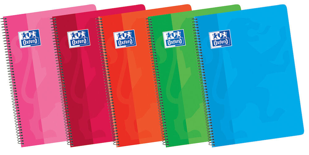 Oxford - 100430166 cuaderno y block 80 hojas Colores surtidos Pack 5 Unid