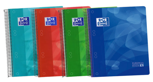 Oxford - Europeanbook 4 cuaderno y block A5+ 120 hojas Colores surtidos 400027274 Pack 5 Unid