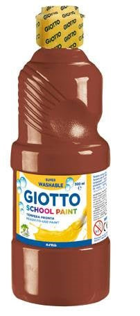 Giotto - School Paint pintura a base de agua Marrón 500 ml Botella 1 pieza(s)