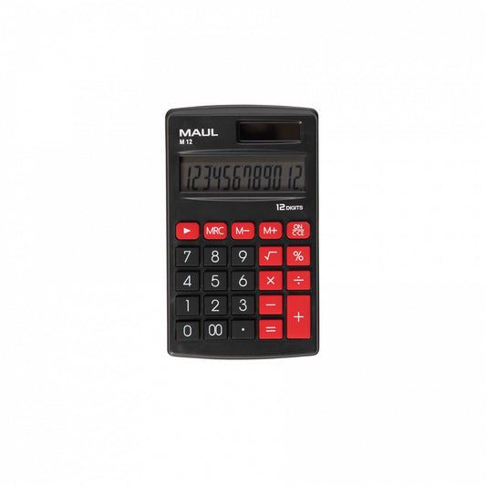 MAUL - M 12 calculadora Bolsillo Pantalla de calculadora Negro  Rojo