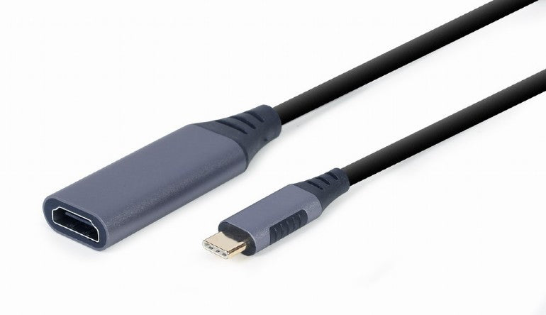 Gembird - A-USB3C-HDMI-01 adaptador de cable de vídeo 0 15 m USB Tipo C HDMI tipo A (Estándar) Negro  Gris