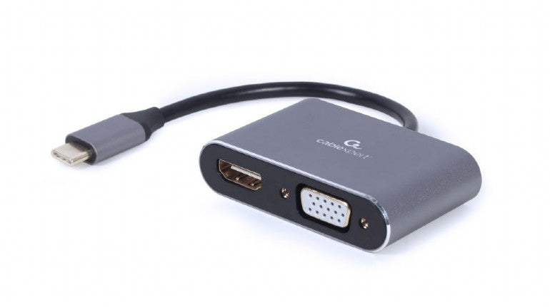 Gembird - A-USB3C-HDMIVGA-01 Adaptador gráfico USB 3840 x 2160 Pixeles Gris