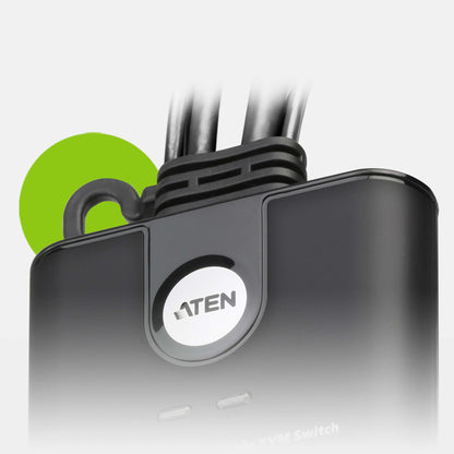 ATEN - Switch KVM USB FHD HDMI de 2 puertos en formato cable